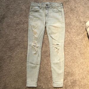 American Eagle Light Wash Ripped Jeans